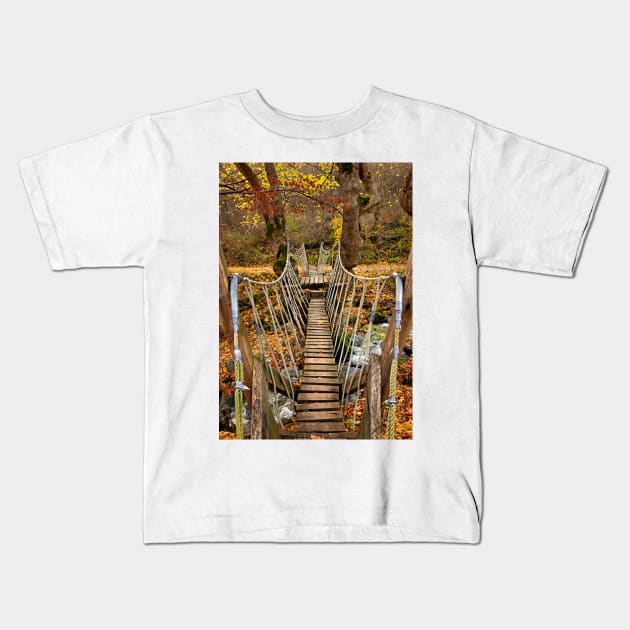 Autumnal crossing on the "Path of Love" Kids T-Shirt by Cretense72